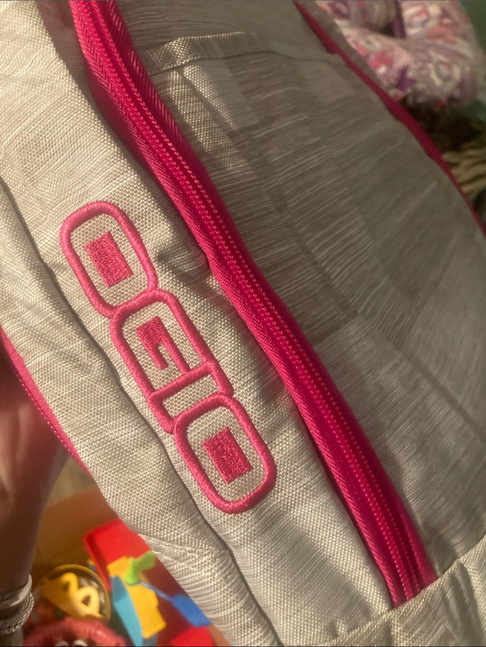 OGIO Light Gray Backpack with Pink Accents - Picture 3 of 7